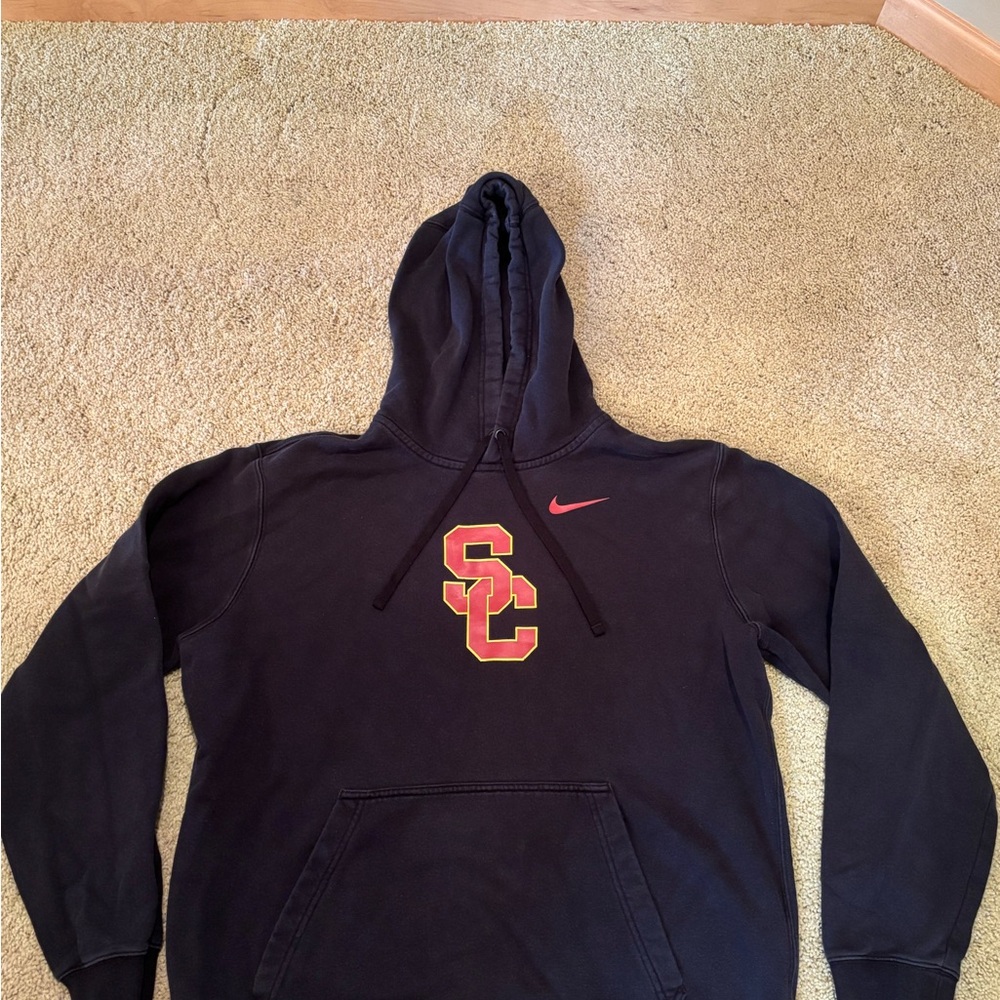 Nike USC Black Hoodie with Red and Gold Accents